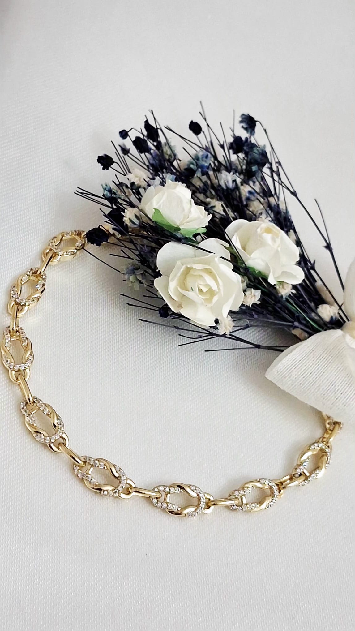 XUPING Bileklik - Oval Zincir Üzeri Zirkon Taşlı